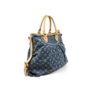 Louis Vuitton Monogram Denim Neo Blue Tote Handbag Bag Cabby Shoulder